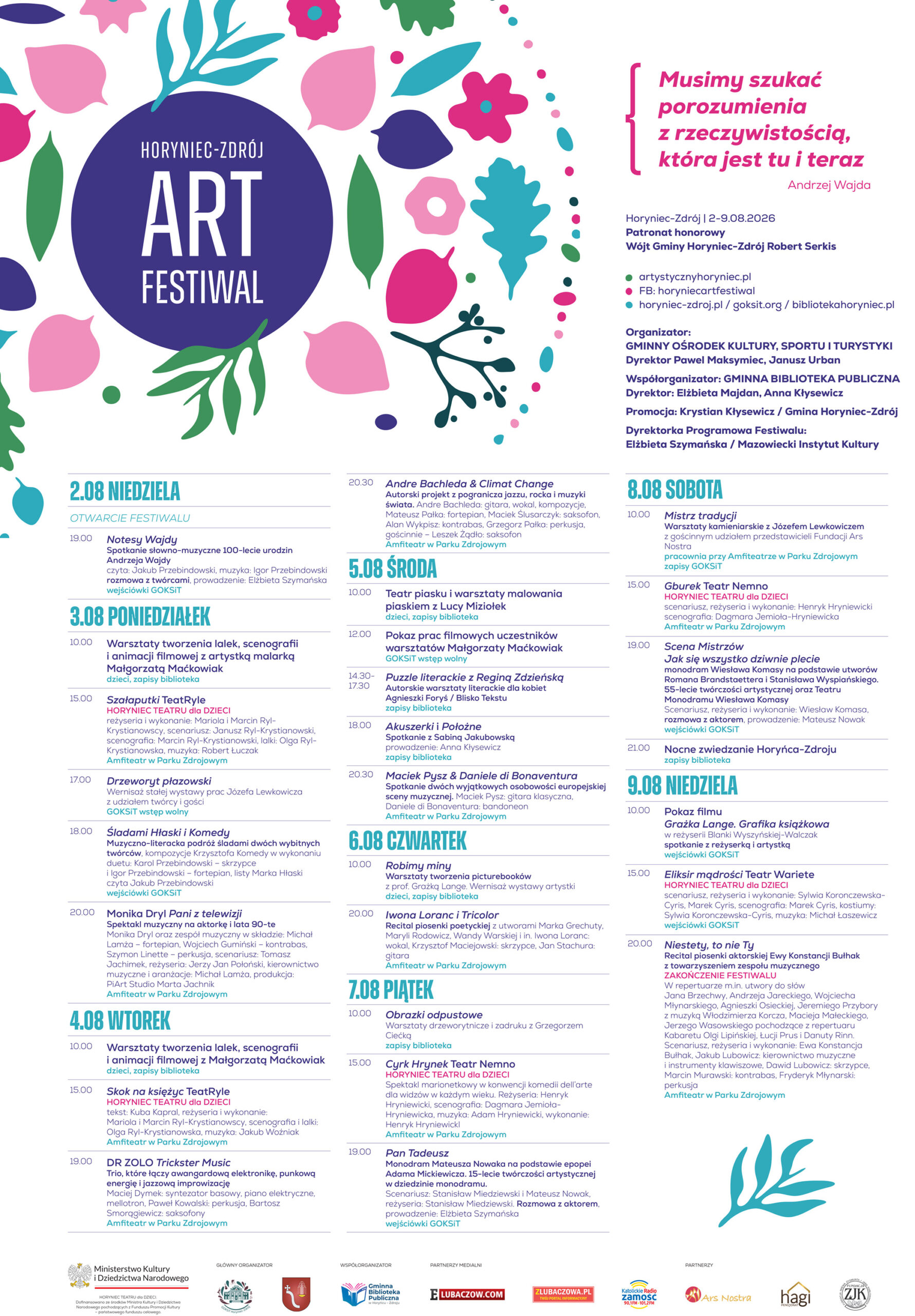 Horyniec – Zdrój Art Festiwal 2026 program